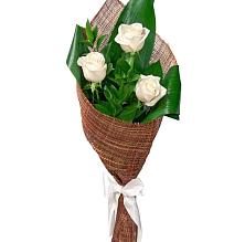 Букет 3 белые розы #REPLACE_PRED# Конышёвке